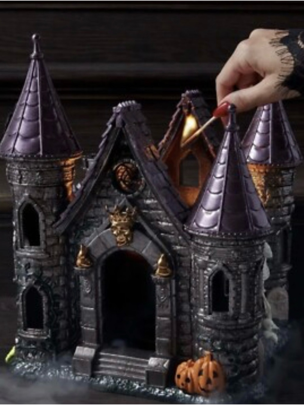 BBW 2023 Luminary Purple Gothic Castle Halloween Accent Décor
